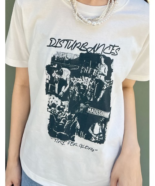 Re:EDIT（リエディ）の「[接触冷感][UVカット]モノトーンロックバンドTシャツ（Tシャツ/カットソー・レディース・ホワイト/ブラック・MEDIUM/LARGE）」の7枚目の写真