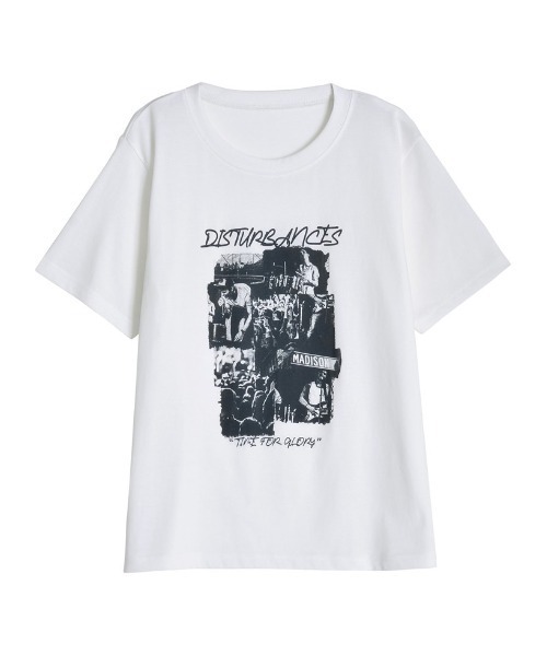 Re:EDIT（リエディ）の「[接触冷感][UVカット]モノトーンロックバンドTシャツ（Tシャツ/カットソー・レディース・ホワイト/ブラック・MEDIUM/LARGE）」の10枚目の写真