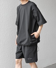 SHIPS any（シップス エニィ）の「【WEB限定】SHIPS any:〈洗濯機可能〉ワッシャーナイロン スピンドル Tシャツ＋イージーショーツ セットアップ◆（Tシャツ/カットソー）」