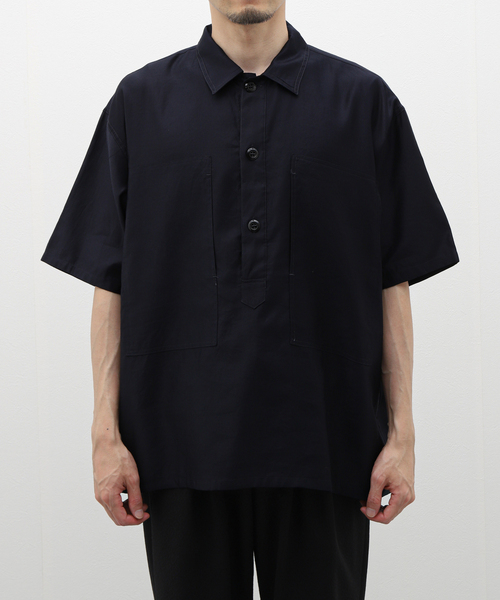 EDIFICE（エディフィス）の「スーピマ ライトモールスキン プルオーバー シャツ（シャツ/ブラウス・メンズ・ブラック/ネイビー/ホワイト・3/2）」の3枚目の写真