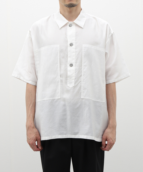 EDIFICE（エディフィス）の「スーピマ ライトモールスキン プルオーバー シャツ（シャツ/ブラウス・メンズ・ブラック/ネイビー/ホワイト・3/2）」の2枚目の写真