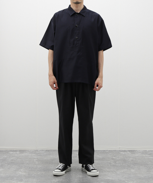 EDIFICE（エディフィス）の「スーピマ ライトモールスキン プルオーバー シャツ（シャツ/ブラウス・メンズ・ブラック/ネイビー/ホワイト・3/2）」の4枚目の写真