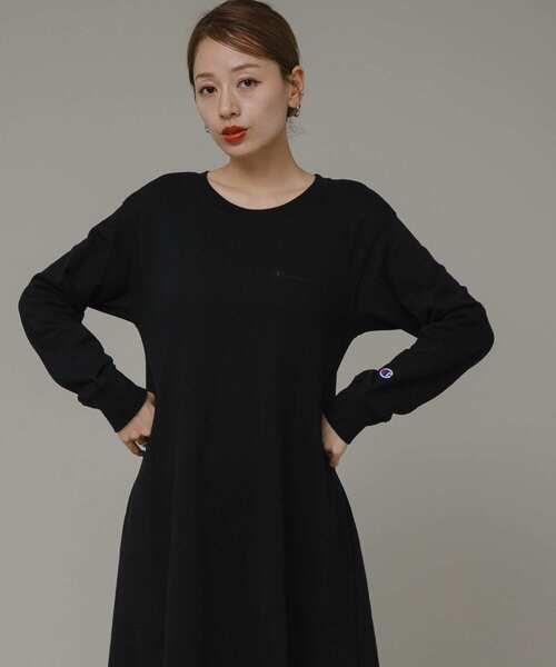 Champion（チャンピオン）の「『別注』『Sサイズあり』Champion×Sonny Label　裏毛スウェットテントワンピース（ワンピース・レディース・ブラック/スミクロ/ネイビー・SMALL/FREE）」の22枚目の写真