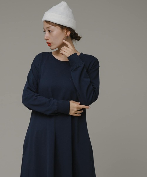 Champion（チャンピオン）の「『別注』『Sサイズあり』Champion×Sonny Label　裏毛スウェットテントワンピース（ワンピース・レディース・ブラック/スミクロ/ネイビー・SMALL/FREE）」の6枚目の写真