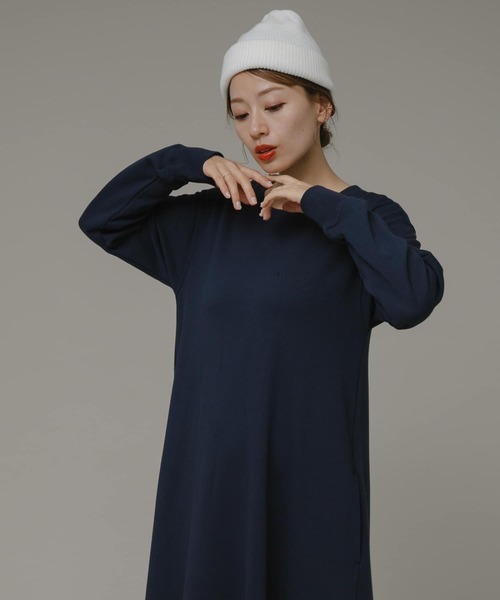 Champion（チャンピオン）の「『別注』『Sサイズあり』Champion×Sonny Label　裏毛スウェットテントワンピース（ワンピース・レディース・ブラック/スミクロ/ネイビー・SMALL/FREE）」の5枚目の写真