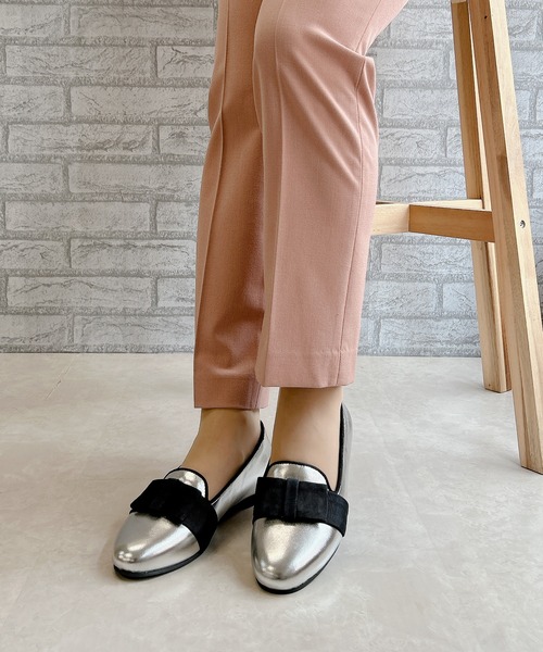 Noubel Voug Relax(ヌーベルヴォーグリラックス)の「リボンデザイン フラットパンプス(パンプス・レディース・ブラック/シルバー・S/M/L/LL/3L)」の13枚目の写真