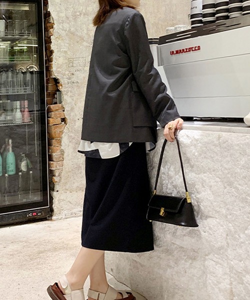 florist(フローリスト)の「フラップレザー横長ホーボーハンドバッグ/ショルダーバッグ(ハンドバッグ・レディース・ブラウン/ホワイト/ブラック・FREE)」の13枚目の写真