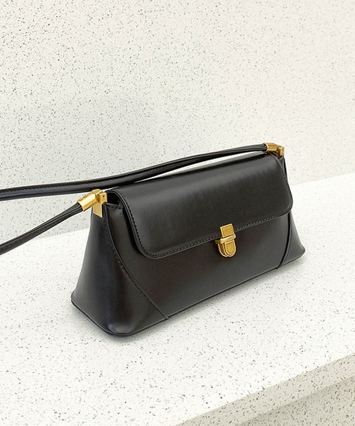 florist(フローリスト)の「フラップレザー横長ホーボーハンドバッグ/ショルダーバッグ(ハンドバッグ・レディース・ブラウン/ホワイト/ブラック・FREE)」の15枚目の写真