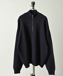 many men many mind /ウォッシャブルニットハーフZIP