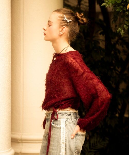 MAJESTIC LEGON（マジェスティックレゴン）の「アンニュイリボンヘアピンセット（ヘアピン・レディース・レッド/グレー/ブラック・FREE）」の6枚目の写真