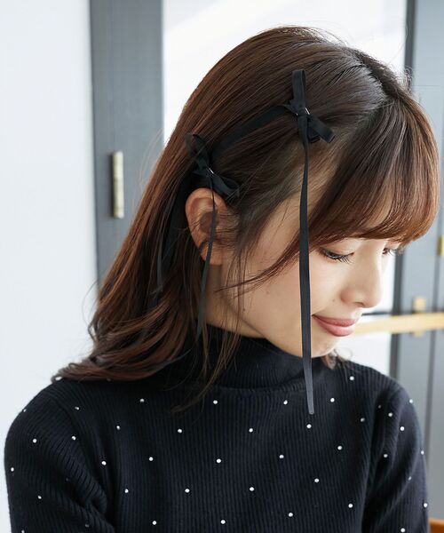 MAJESTIC LEGON（マジェスティックレゴン）の「アンニュイリボンヘアピンセット（ヘアピン・レディース・レッド/グレー/ブラック・FREE）」の10枚目の写真