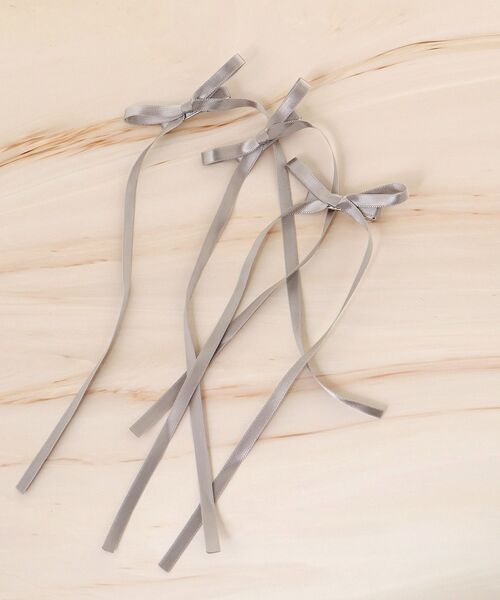 MAJESTIC LEGON（マジェスティックレゴン）の「アンニュイリボンヘアピンセット（ヘアピン・レディース・レッド/グレー/ブラック・FREE）」の12枚目の写真