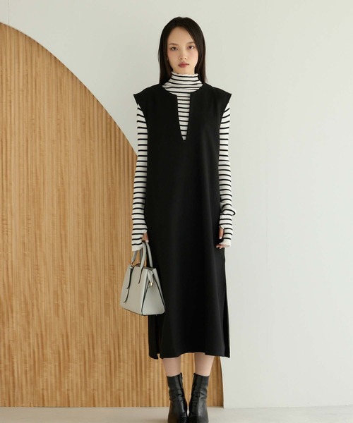 ebure⭐︎大人ジャンバースカート⭐︎38 セール】深Vネックジャンパースカート（ワンピース）｜Edit Sheen