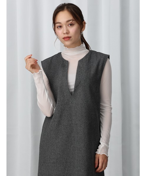 深Vネックジャンパースカート（ワンピース）｜Edit Sheen（エディット