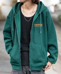 THRASHER | 【at】〔THRASHER/スラッシャー〕裏起毛 ロゴ刺繍 フルジップパーカー(パーカー)