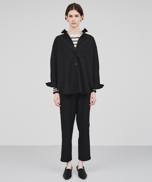 cloenc(クロエンス)の「◆【セットアップ/マシンウォッシュ】ソフトオーバーサイズシャツ(シャツ/ブラウス・レディース・グレー系その他3/ナチュラル/ブラック・02)」の14枚目の写真