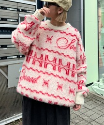 【SOUNDS GOOOOD / サウンズグッド】総柄SGノルデッィクビックシルエットニット