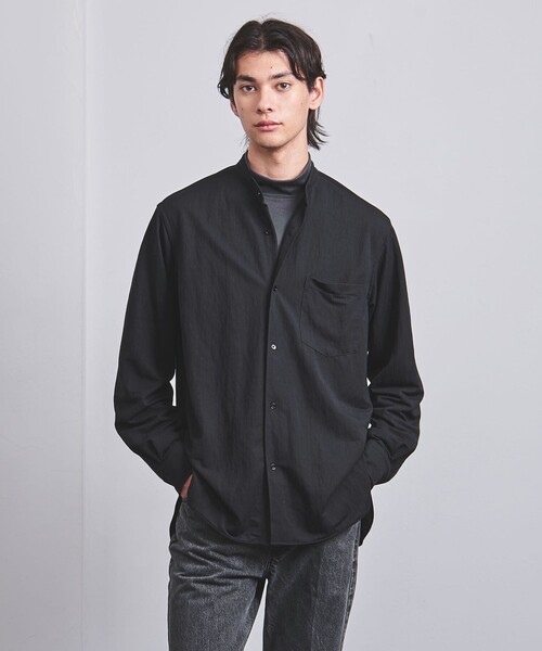 UNITED ARROWS（ユナイテッドアローズ）の「スムース ジャージ バンドカラーシャツ（シャツ/ブラウス・メンズ・オフホワイト/ブラック/ベージュ・M/L/S/XL）」の3枚目の写真