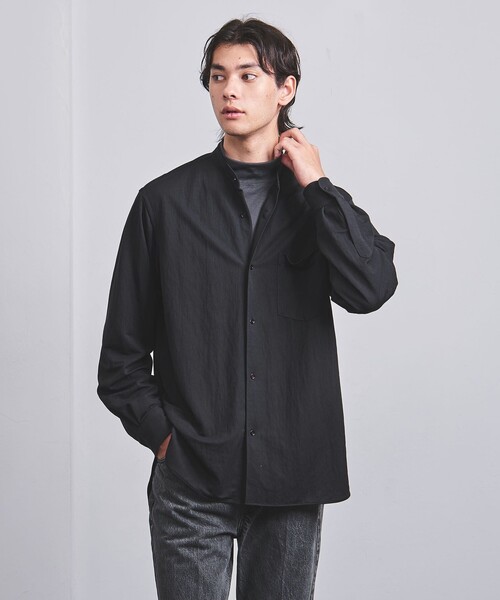 UNITED ARROWS（ユナイテッドアローズ）の「スムース ジャージ バンドカラーシャツ（シャツ/ブラウス・メンズ・オフホワイト/ブラック/ベージュ・M/L/S/XL）」の8枚目の写真