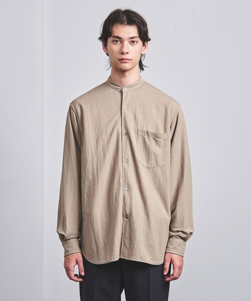 UNITED ARROWS（ユナイテッドアローズ）の「スムース ジャージ バンドカラーシャツ（シャツ/ブラウス・メンズ・オフホワイト/ブラック/ベージュ・M/L/S/XL）」の10枚目の写真
