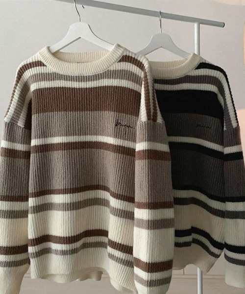 CULLNI ストライプデザイン ニット セーター CULLNI ストライプデザイン 五分袖ニット｜Yahoo!フリマ（旧PayPayフリマ）