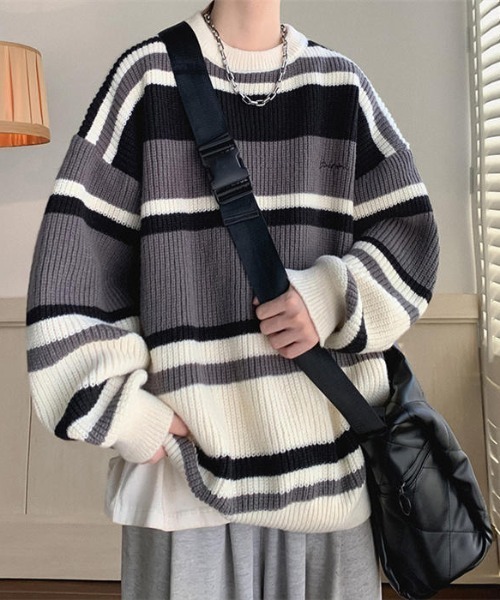 VTWELVE ストライプ ニットセーター VTWELVE ストライプ ニットセーター 【公式通販】