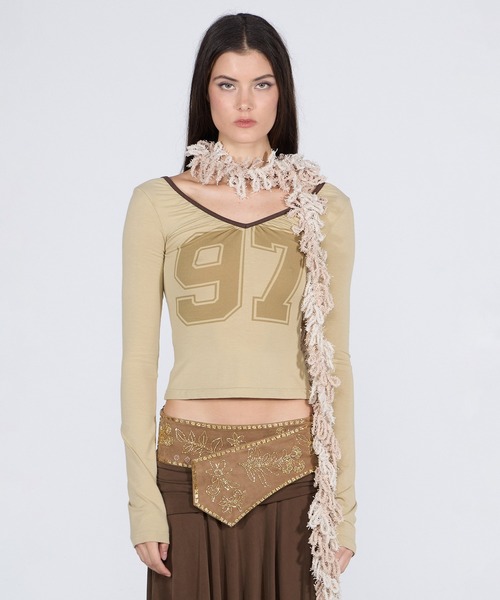 SCULPTOR（スカルプター）の「Sequin Mop Scarf/シークインモップスカーフ（マフラー・レディース・グリーン系その他/ピンク/ナチュラル・FREE）」の4枚目の写真