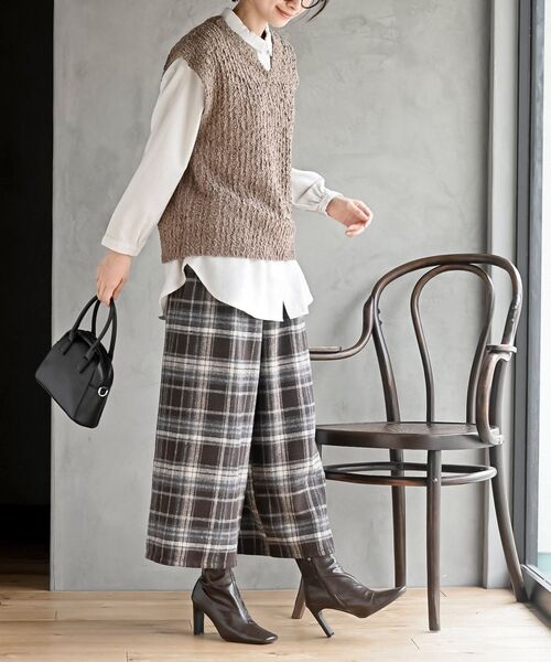 rps（アールピーエス）の「ポップコーンモールワイドニットベスト（ベスト・レディース・アイボリー/チャコールグレー/ネイビー/モカ/グレー・フリー）」の18枚目の写真