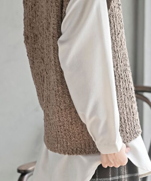 rps（アールピーエス）の「ポップコーンモールワイドニットベスト（ベスト・レディース・アイボリー/チャコールグレー/ネイビー/モカ/グレー・フリー）」の22枚目の写真