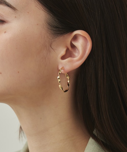セール】ねじりフープピアス (両耳用)（ピアス（両耳用