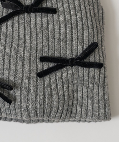 CIAOPANIC TYPY（チャオパニックティピー）の「【KIDS】リボンビーニー（ニットキャップ/ビーニー・キッズ・グレー/オフホワイト/ブラック・ONE SIZE）」の12枚目の写真