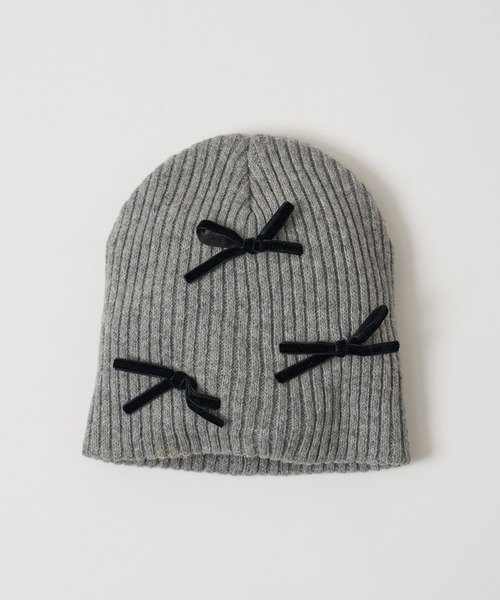 CIAOPANIC TYPY（チャオパニックティピー）の「【KIDS】リボンビーニー（ニットキャップ/ビーニー・キッズ・グレー/オフホワイト/ブラック・ONE SIZE）」の10枚目の写真