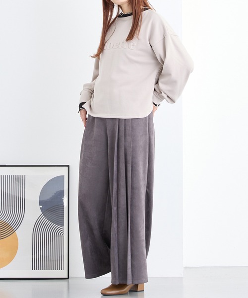 NICOLE white（ニコルホワイト）の「アシンメトリープリーツパンツ（その他パンツ・レディース・ネイビー/グレー/ブラック・FREE）」の4枚目の写真