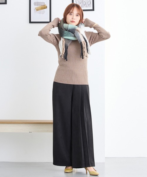 NICOLE white（ニコルホワイト）の「アシンメトリープリーツパンツ（その他パンツ・レディース・ネイビー/グレー/ブラック・FREE）」の8枚目の写真