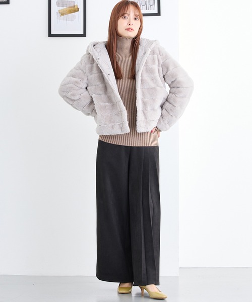 NICOLE white（ニコルホワイト）の「アシンメトリープリーツパンツ（その他パンツ・レディース・ネイビー/グレー/ブラック・FREE）」の9枚目の写真