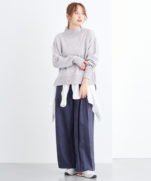 NICOLE white（ニコルホワイト）の「アシンメトリープリーツパンツ（その他パンツ・レディース・ネイビー/グレー/ブラック・FREE）」の12枚目の写真