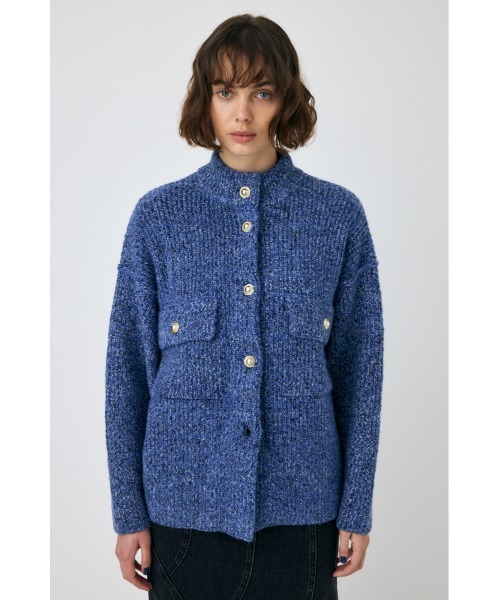 MOUSSY(マウジー)の「MIX YARN OVER KNIT カーディガン(カーディガン/ボレロ・レディース・ブルー/チャコールグレー/ライトベージュ・FREE)」の9枚目の写真
