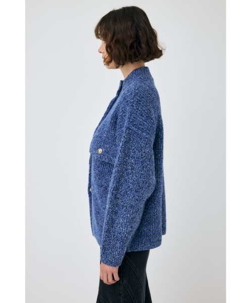 MOUSSY(マウジー)の「MIX YARN OVER KNIT カーディガン(カーディガン/ボレロ・レディース・ブルー/チャコールグレー/ライトベージュ・FREE)」の10枚目の写真