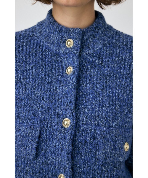 MOUSSY(マウジー)の「MIX YARN OVER KNIT カーディガン(カーディガン/ボレロ・レディース・ブルー/チャコールグレー/ライトベージュ・FREE)」の12枚目の写真