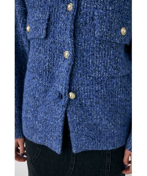 MOUSSY(マウジー)の「MIX YARN OVER KNIT カーディガン(カーディガン/ボレロ・レディース・ブルー/チャコールグレー/ライトベージュ・FREE)」の14枚目の写真
