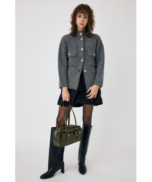 MOUSSY(マウジー)の「MIX YARN OVER KNIT カーディガン(カーディガン/ボレロ・レディース・ブルー/チャコールグレー/ライトベージュ・FREE)」の21枚目の写真