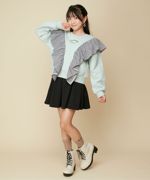 JENNI love(ジェニィラブ)の「【ウエスト調整可】フレアスカパン(その他パンツ・キッズ・ブラック/サックスブルー/ピンク・130cm/140cm/150cm/160cm)」の4枚目の写真