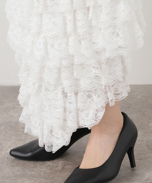yuhan wang レーススカート　s YUHAN WANG LACE TRIMMED WALIKING SKIRT – GIGINA