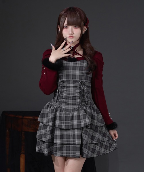 ファー付きリボン袖コンシャスニット（ニット/セーター）｜Pal elfy