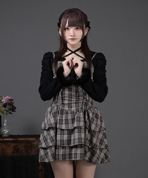 ファー付きリボン袖コンシャスニット（ニット/セーター）｜Pal elfy