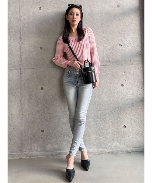 GYDA（ジェイダ）の「バイカラー2WAYニットトップス（ニット/セーター・レディース・ベージュ/ピンク/ブラック/スカイブルー・FREE）」の9枚目の写真