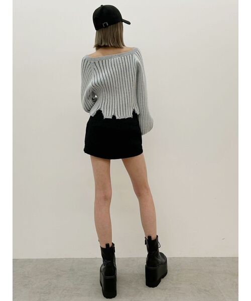 GYDA（ジェイダ）の「バイカラー2WAYニットトップス（ニット/セーター・レディース・ベージュ/ピンク/ブラック/スカイブルー・FREE）」の22枚目の写真