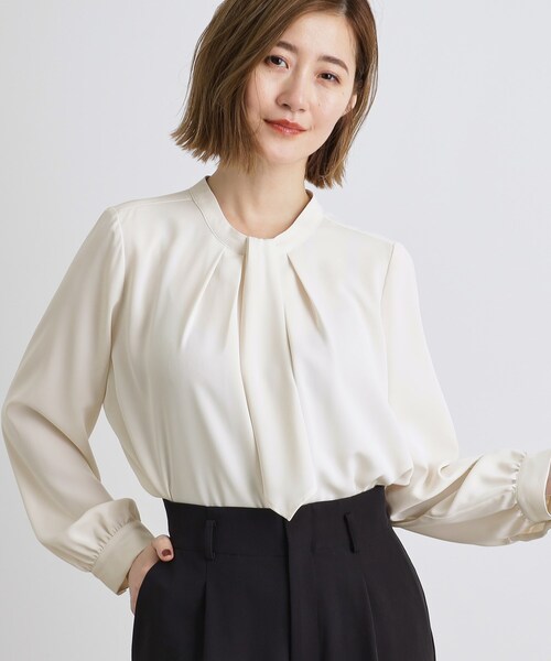 grove（グローブ）の「マルチWAYボウタイブラウス（シャツ/ブラウス・レディース・サンドベージュ/ナチュラル/ホワイト系5・03/02/01/04/05）」の9枚目の写真