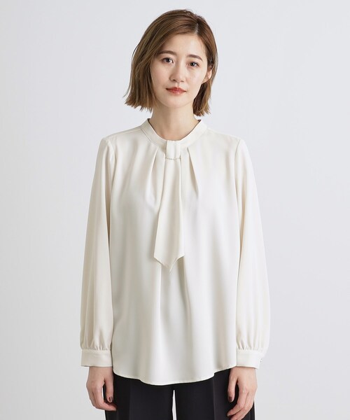 grove（グローブ）の「マルチWAYボウタイブラウス（シャツ/ブラウス・レディース・サンドベージュ/ナチュラル/ホワイト系5・03/02/01/04/05）」の22枚目の写真