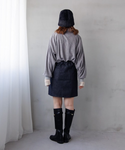 flower（フラワー）の「パウダリーポロトップ（Tシャツ/カットソー・レディース・アイボリー/グレー・FREE）」の9枚目の写真